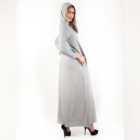 DEVORAH'S SECRET Modest Robe Front Zipper Hoodie French Terry Cotton - Picture 2 of 4